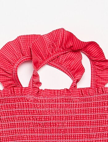 Maillot de bain 1 pièce smocké à volants
