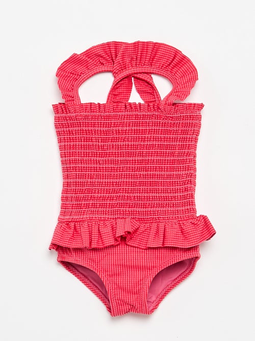Maillot de bain 1 pièce smocké à volants - Kiabi Maillot de bain 1 pièce smocké à volants - Kiabi