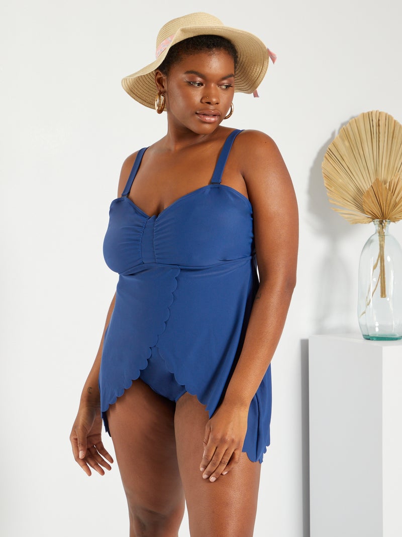 Maillot de bain 1 pièce style tankini Bleu - Kiabi