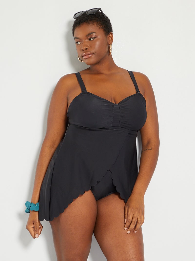 Maillot de bain 1 pièce style tankini Noir - Kiabi