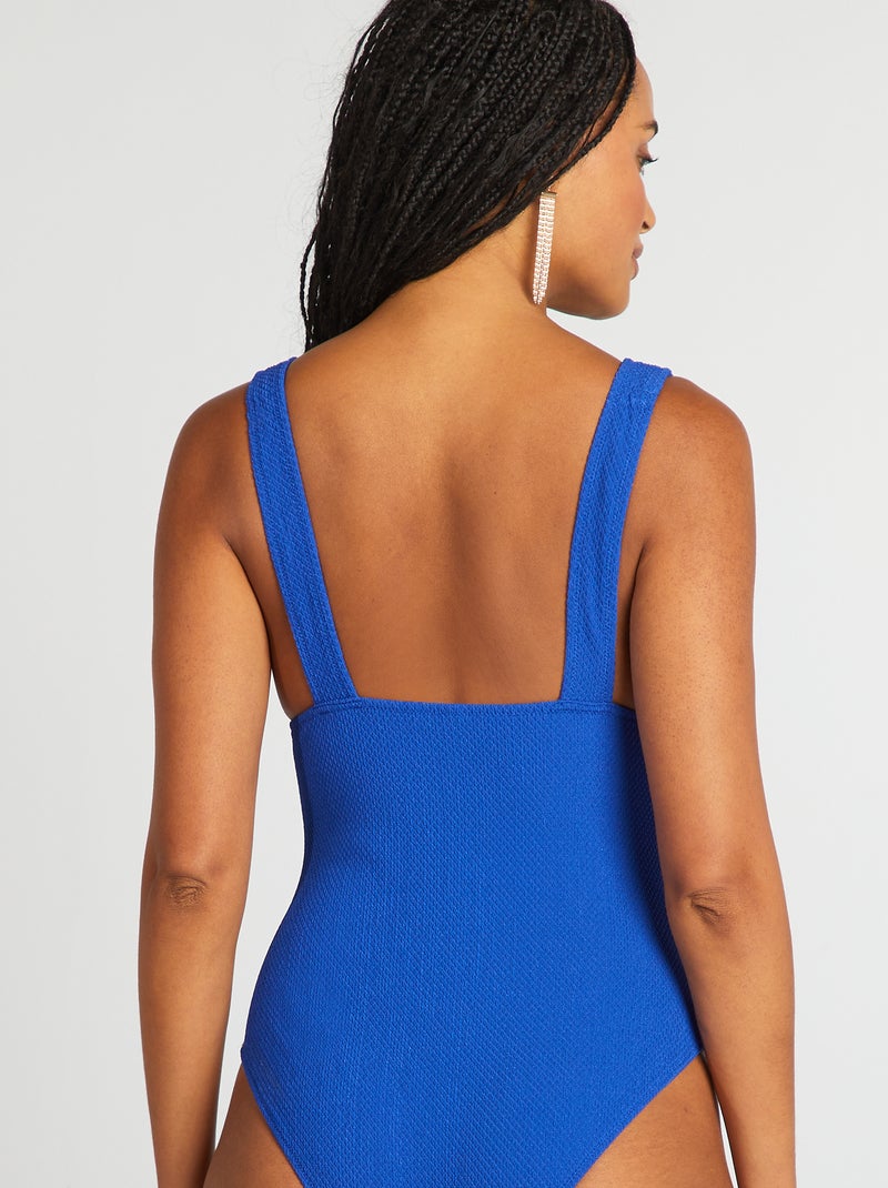 Maillot de bain 1 pièce texturé Bleu - Kiabi