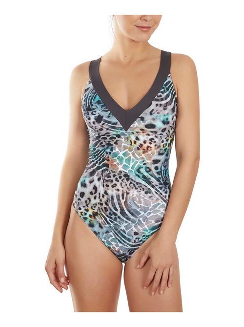 Maillot de bain 1 pièce triangle multipositions Animal - Kiabi
