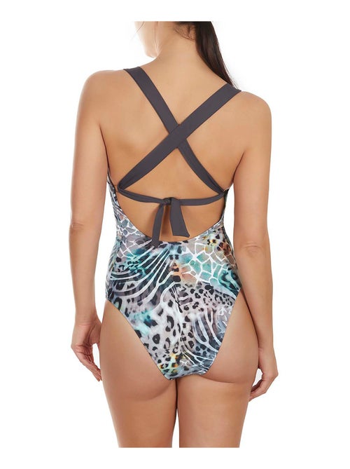 Maillot de bain 1 pièce triangle multipositions Animal - Kiabi