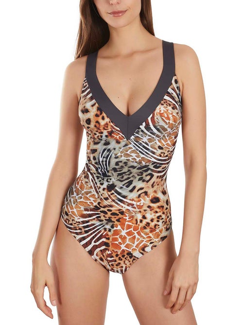 Maillot de bain 1 pièce triangle multipositions Animal - Kiabi