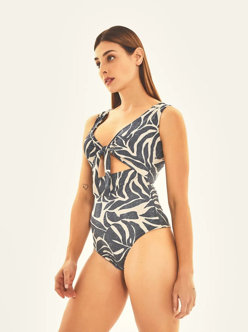 Maillot de bain 1 pièce  UV Line Bleu - Kiabi