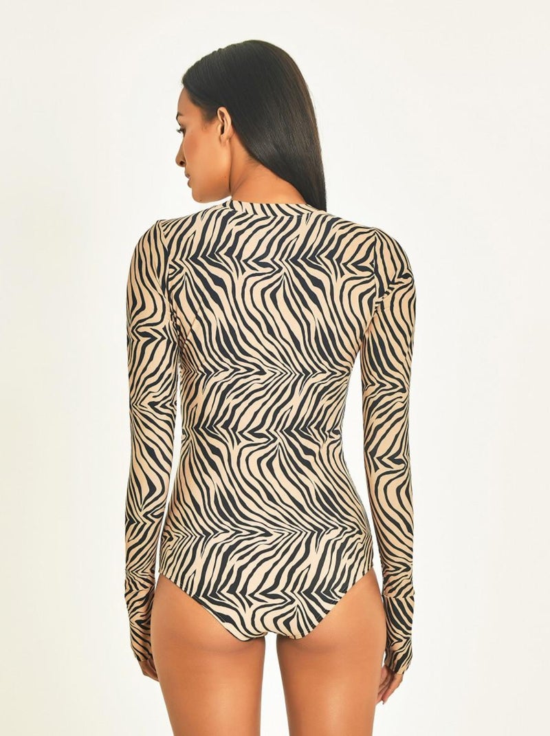 Maillot de bain 1 pièce  UV Line Noir - Kiabi