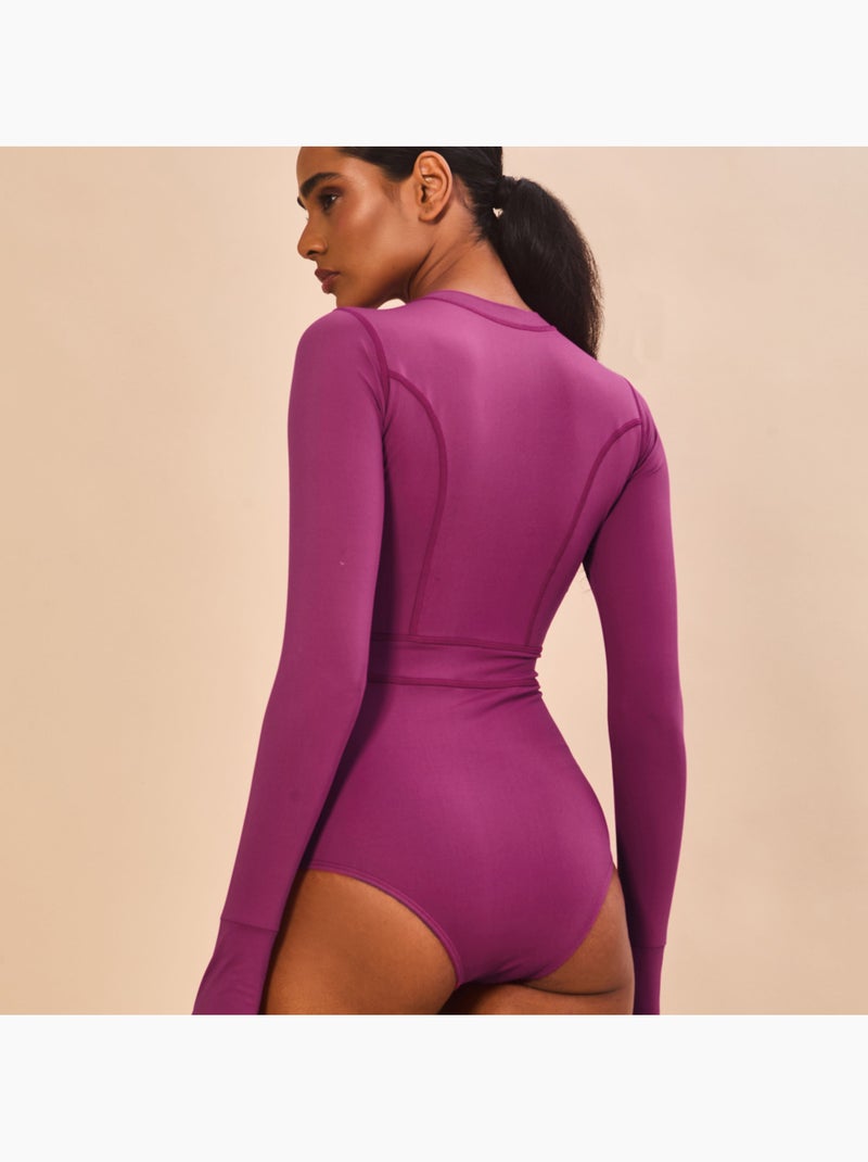 Maillot de bain 1 pièce  UV Line Rose - Kiabi