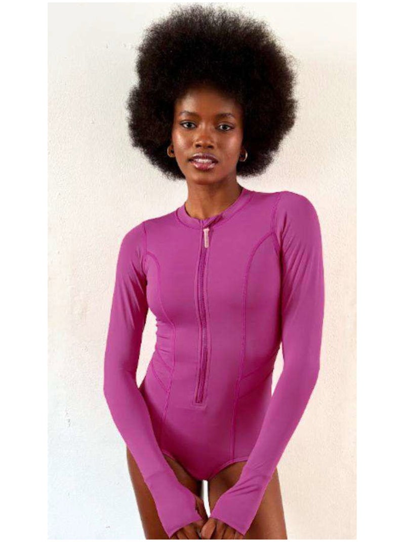 Maillot de bain 1 pièce  UV Line Rose - Kiabi