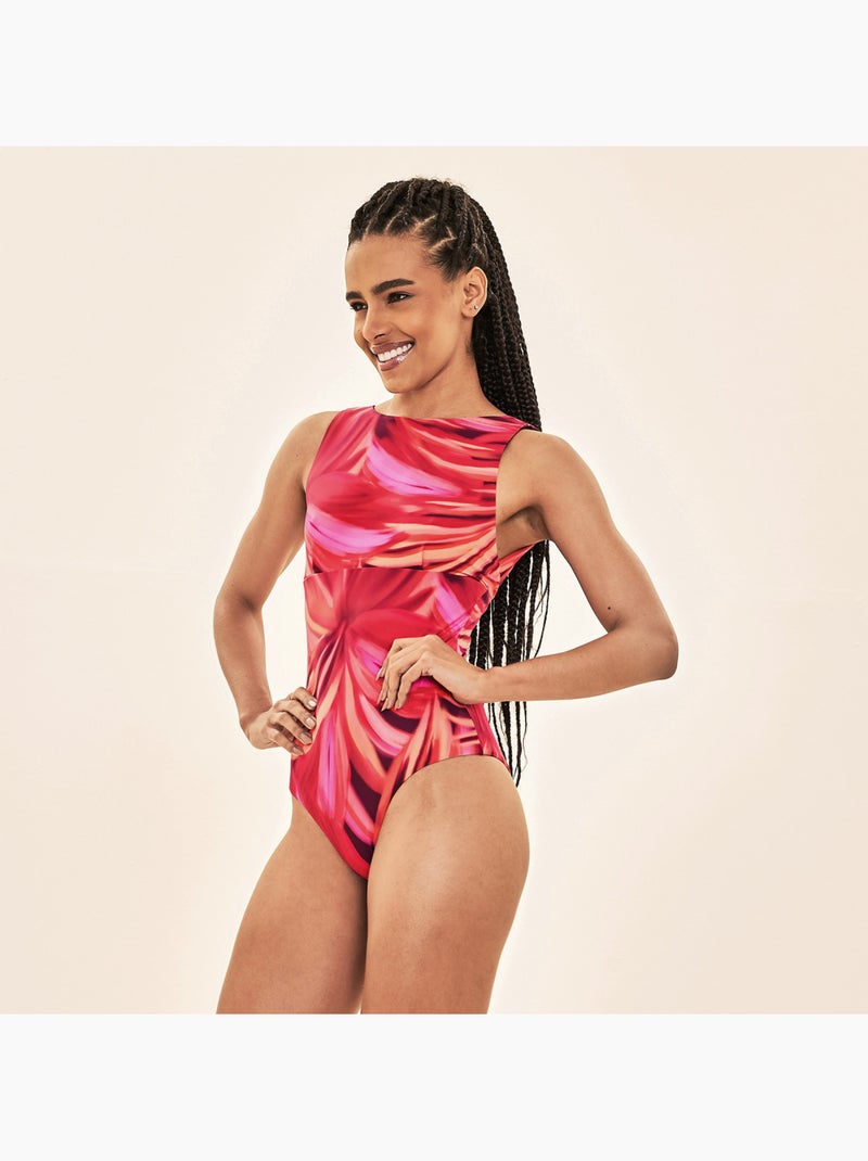 Maillot de bain 1 pièce  UV Line Rose - Kiabi