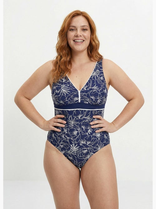 Maillot de bain 1 pièce V, fleuri - AFIBEL - Kiabi
