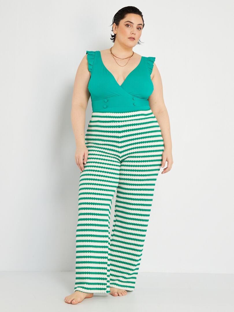 Maillot de bain 1 pièce vert jade - Kiabi