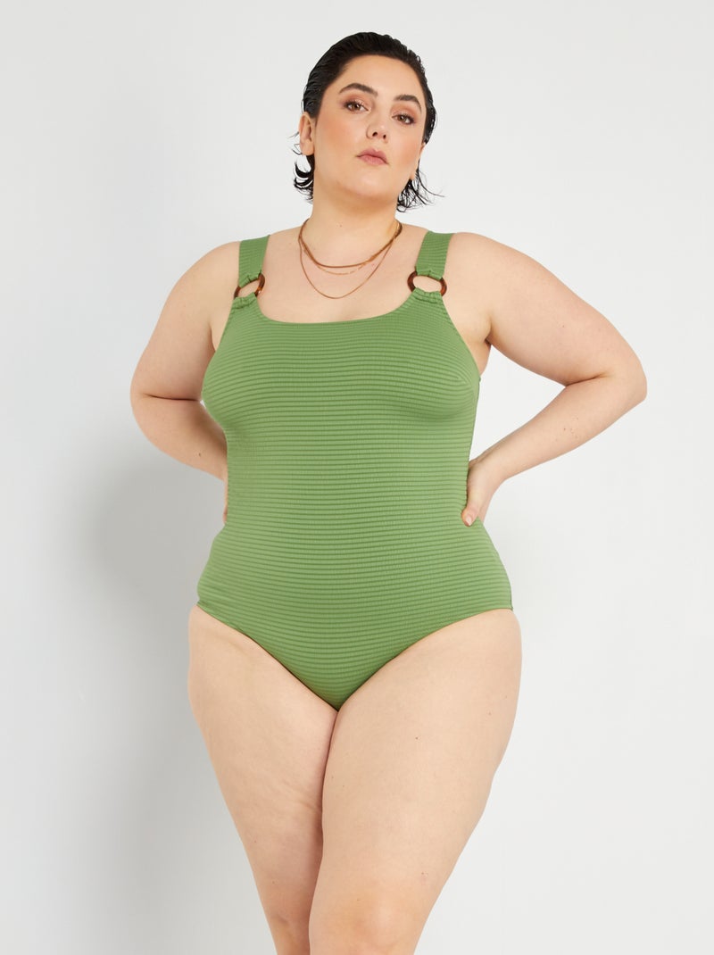 Maillot de bain 1 pièce vert pin - Kiabi