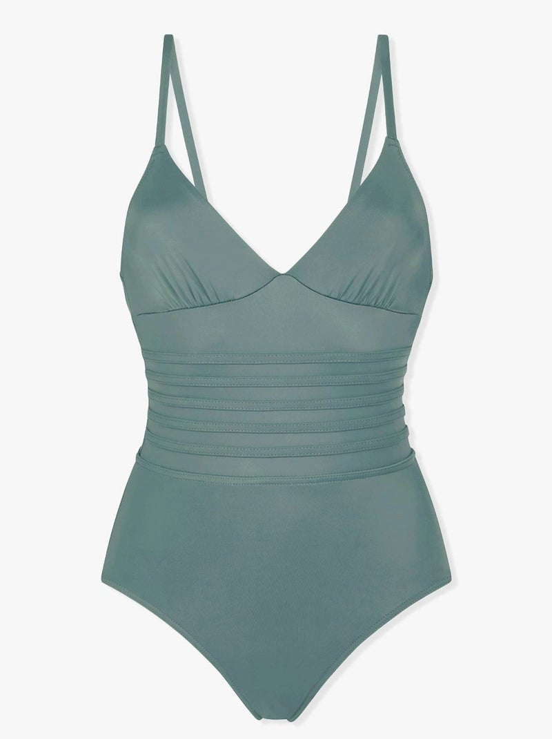 Maillot de bain 1P menstruel - Flux moyen Kaki - Kiabi