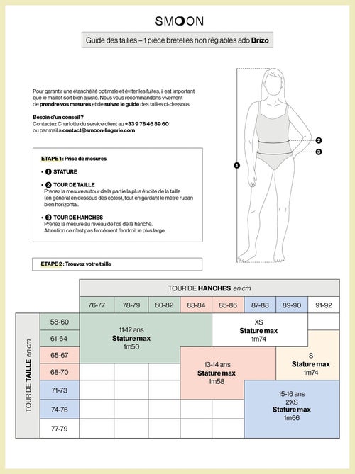 Maillot de bain 1P menstruel pour ados - Flux moyen - Kiabi