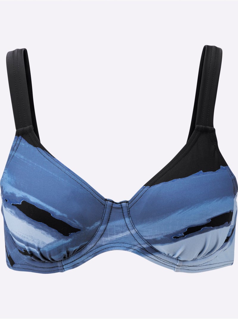 Maillot De Bain 2 Pièces - Witt - Bonnet C Noir Bleu - Kiabi