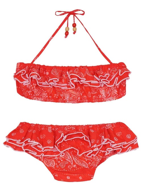 Maillot de Bain 2 pièces à Volants   Cachemire   SWAN - La Faute à Voltaire - Kiabi