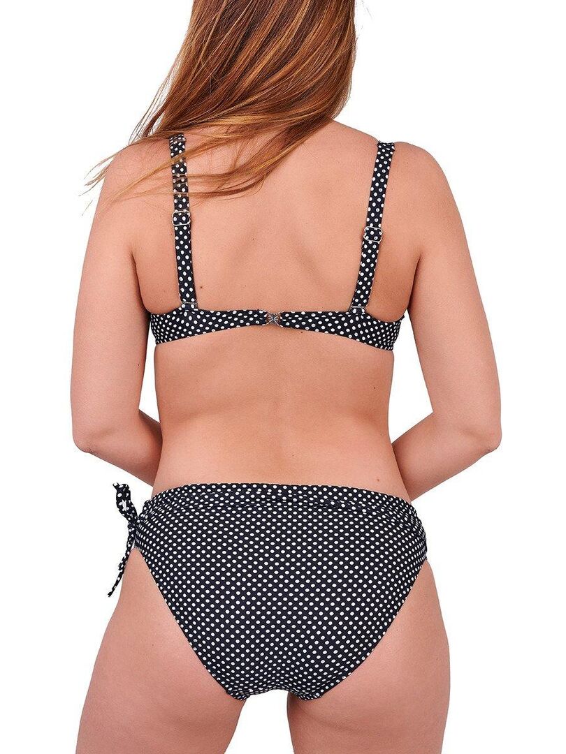 Maillot de bain 2 pièces avec armatures Vida pois Noir - Kiabi