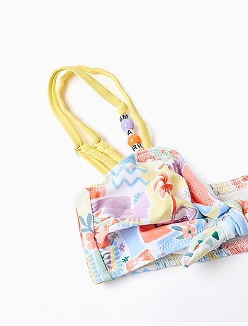 Maillot de bain 2 pièces avec imprimé et perles