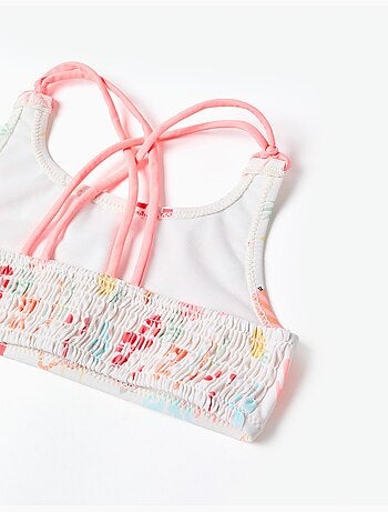 Maillot de bain 2 pièces avec motif de plage et doublure