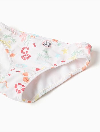 Maillot de bain 2 pièces avec motif de plage et doublure