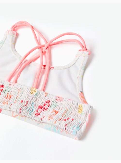 Maillot de bain 2 pièces avec motif de plage et doublure - Kiabi