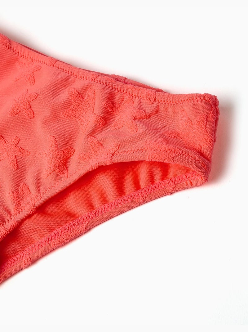 Maillot de bain 2 pièces avec motif d'étoiles en bouclé Orange corail - Kiabi