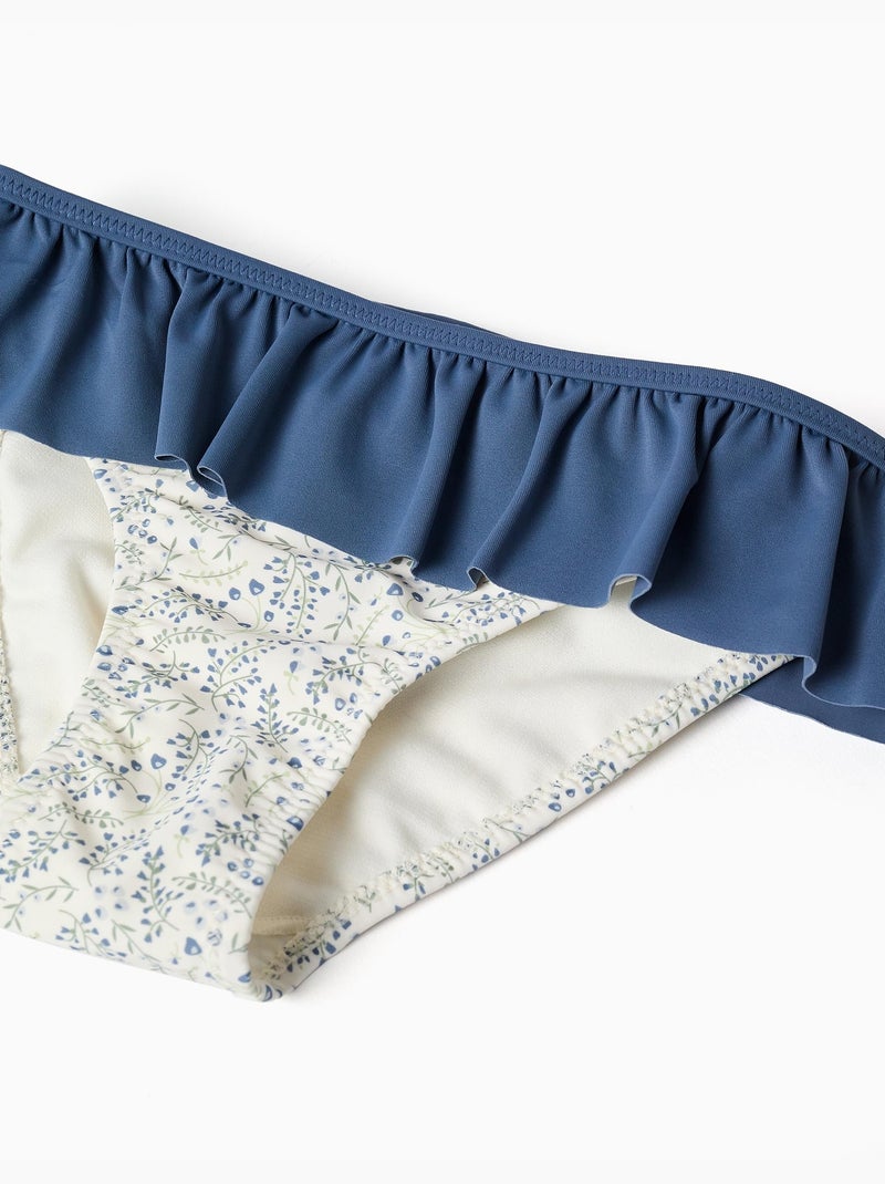 Maillot de bain 2 pièces avec motif floral et volants You&Me Beige clair - Kiabi