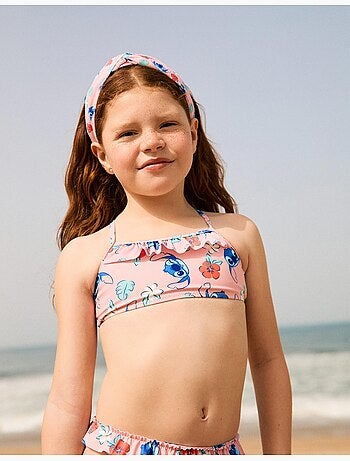 Maillot de bain 2 pièces avec motif Stitch et volants