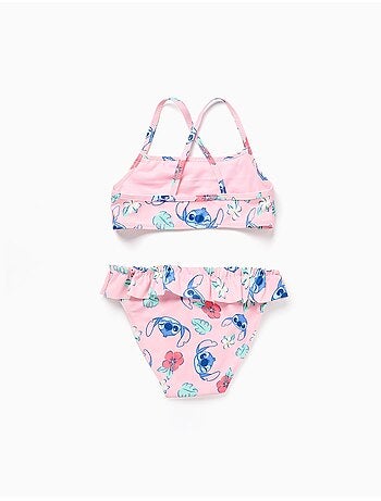 Maillot de bain 2 pièces avec motif Stitch et volants