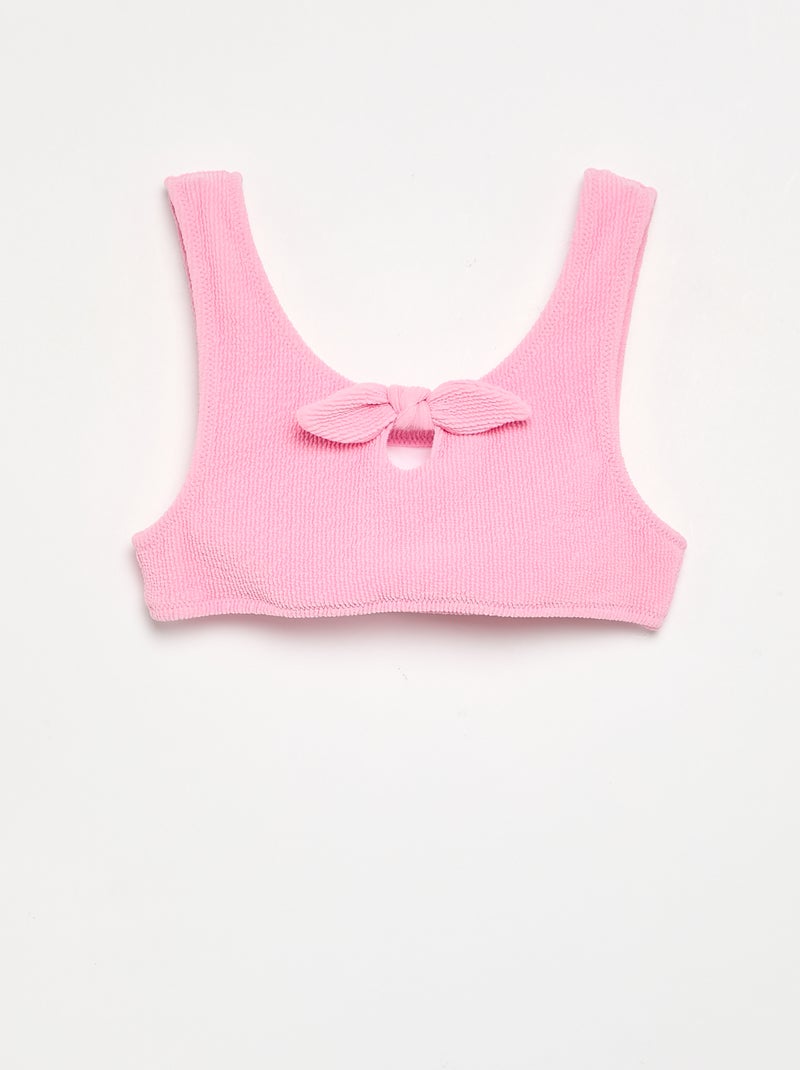 Maillot de bain 2 pièces avec nœud Rose - Kiabi