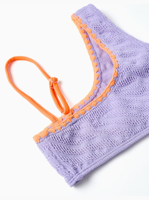 Maillot de bain 2 pièces avec volants + chouchou - Kiabi