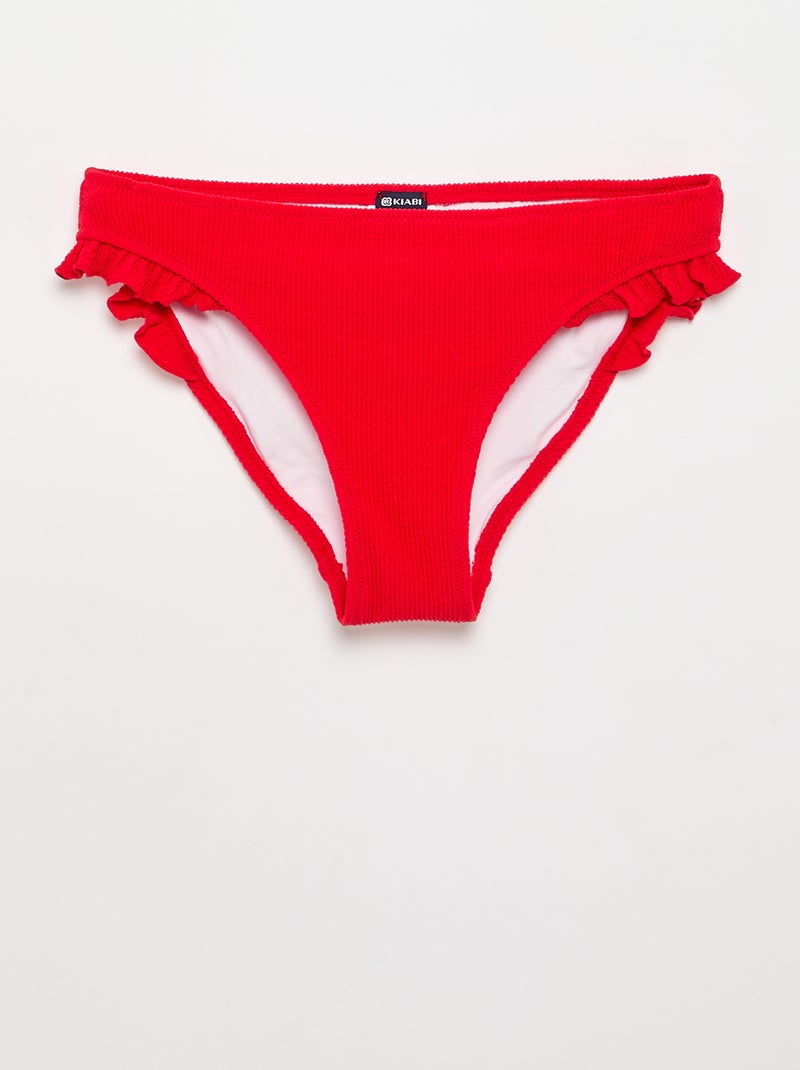 Maillot de bain 2 pièces avec volants Rouge - Kiabi