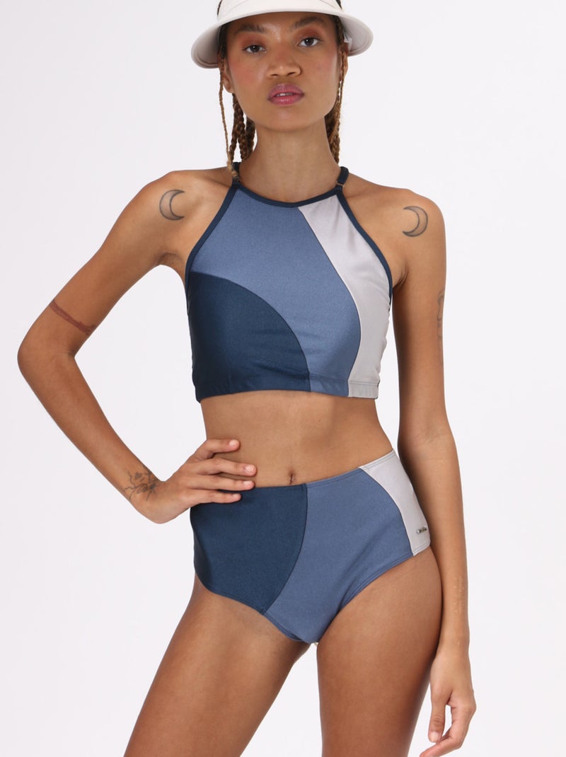 Maillot de bain 2 pièces Bem estar UV Line Bleu marine - Kiabi