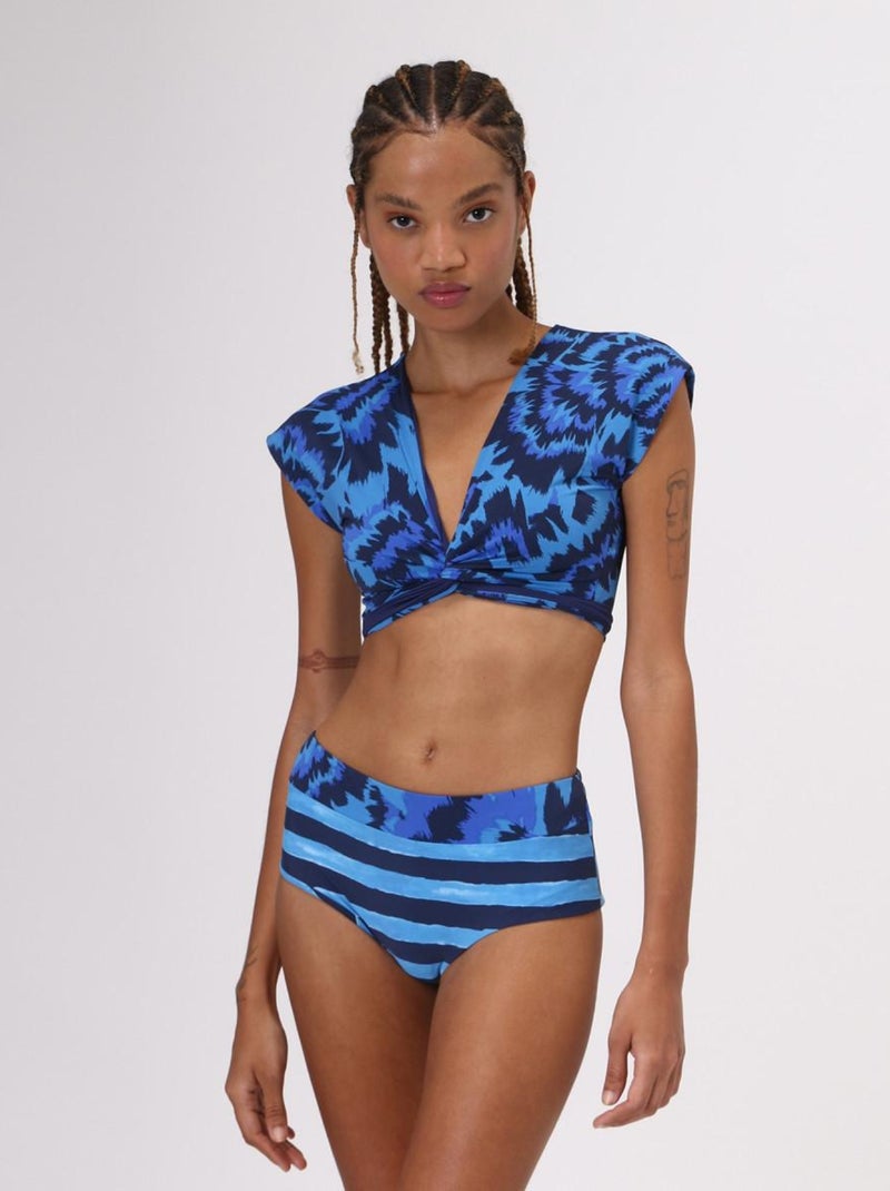 Maillot de bain 2 pièces Bem estar UV Line Bleu marine - Kiabi