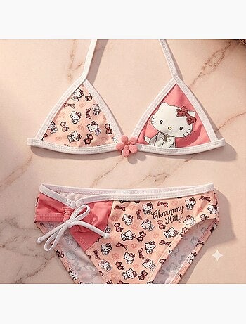 Maillot de bain 2 pièces charmy kitty noeuds