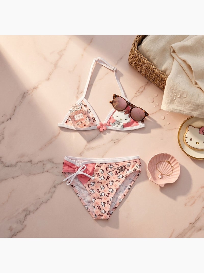 Maillot de bain 2 pièces Charmy Kitty noeuds Rose - Kiabi