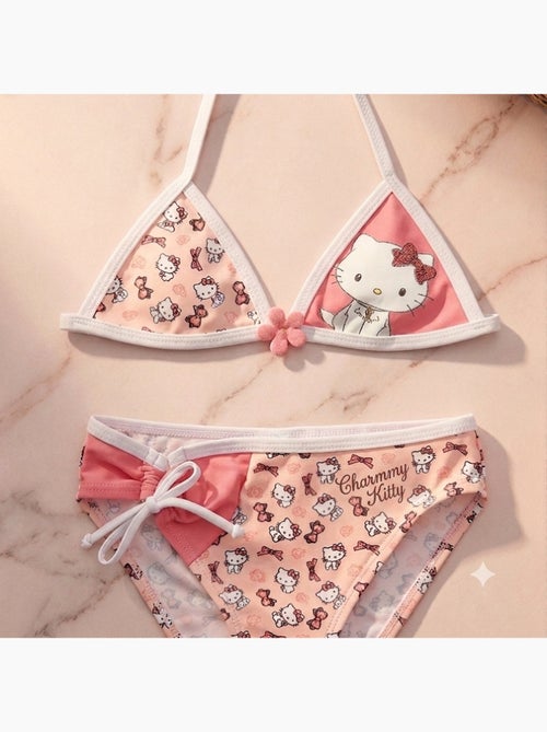 Maillot de bain 2 pièces Charmy Kitty noeuds - Kiabi Maillot de bain 2 pièces Charmy Kitty noeuds - Kiabi