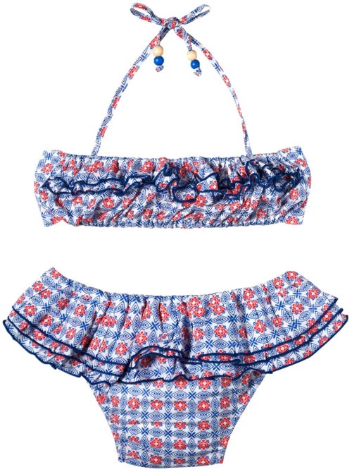 Maillot de Bain 2 Pièces Fille  Bleu Blanc Rouge  SWAN - La Faute à Voltaire - Kiabi