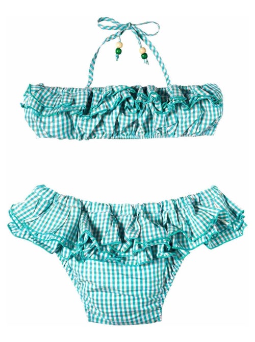 Maillot de Bain 2 Pièces Fille  Carreaux Vichy   SWAN - La Faute à Voltaire - Kiabi