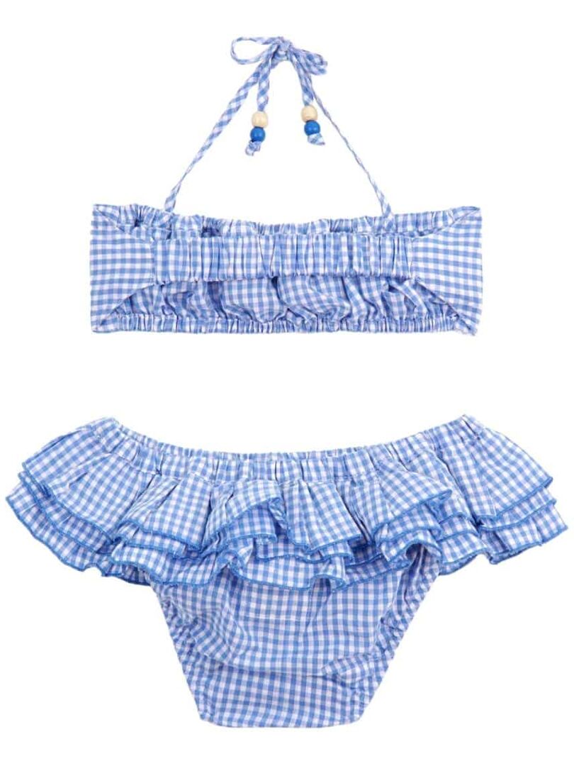 Maillot De Bain 2 Pièces Fille - Imprimé Pastèque Avec Volants - Taille 1 à 6 Ans - Ensemble Plage/piscine - Léger Et Confortable