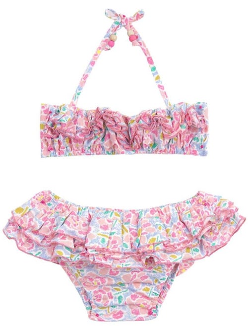 Maillot de Bain 2 Pièces Fille  Fleuri Liberty Rose  SWAN - 'LA FAUTE A VOLTAIRE' - Kiabi