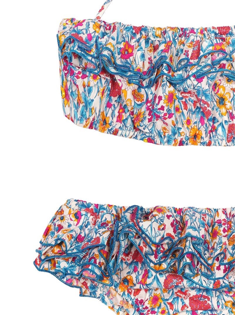 Maillot de Bain 2 Pièces   Fleuri Liberty   SWAN - La Faute à Voltaire Blanc Rose foncé Bleu - Kiabi