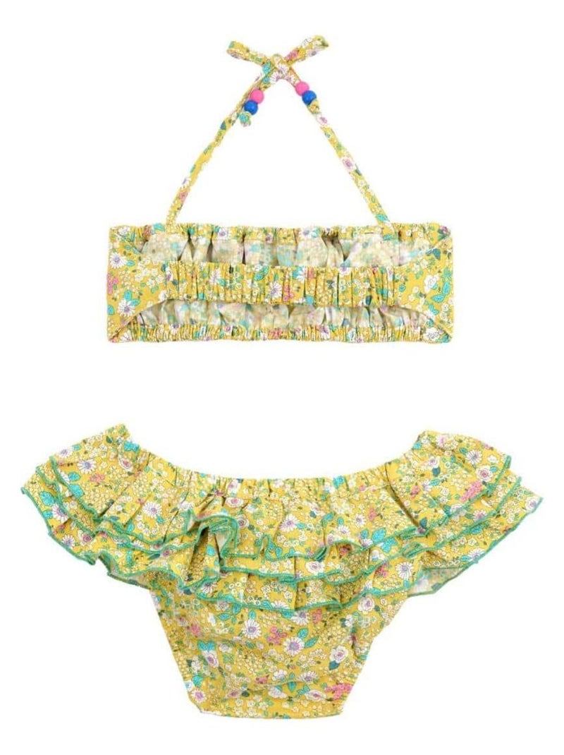 Maillot de Bain 2 Pièces   Fleuri  &   SWAN - La Faute à Voltaire Jaune - Kiabi