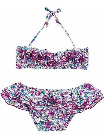 Maillot de bain 2 pièces   fleuri  &   SWAN - 'LA FAUTE A VOLTAIRE' - Kiabi