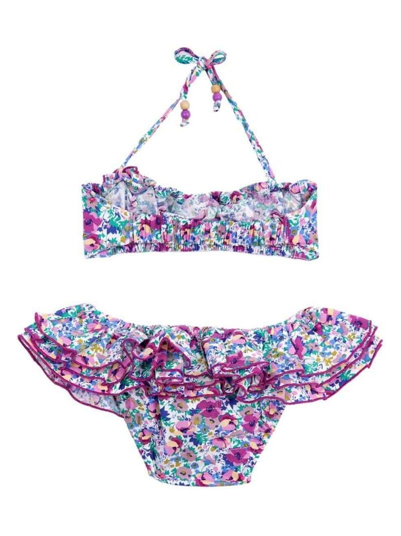 Maillot de Bain 2 Pièces   Fleuri  &   SWAN - La Faute à Voltaire Violet - Kiabi