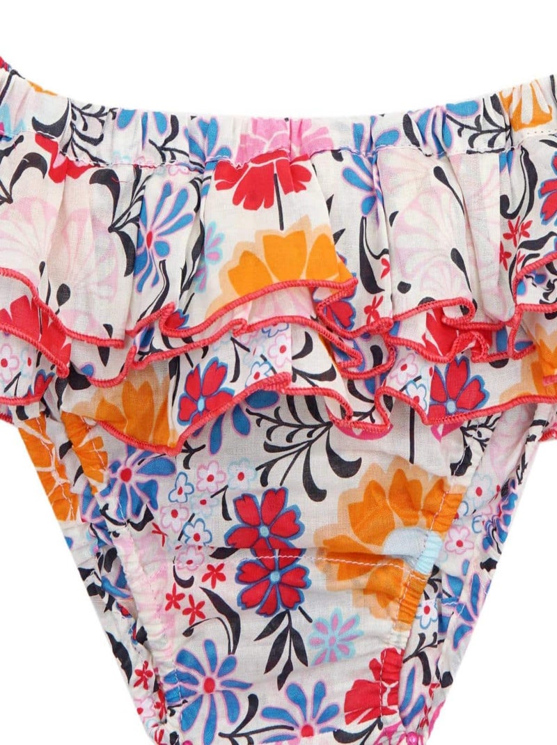 Maillot de Bain 2 Pièces   Fleurs Hawaï   SWAN - La Faute à Voltaire Blanc/Jaune/Rose - Kiabi