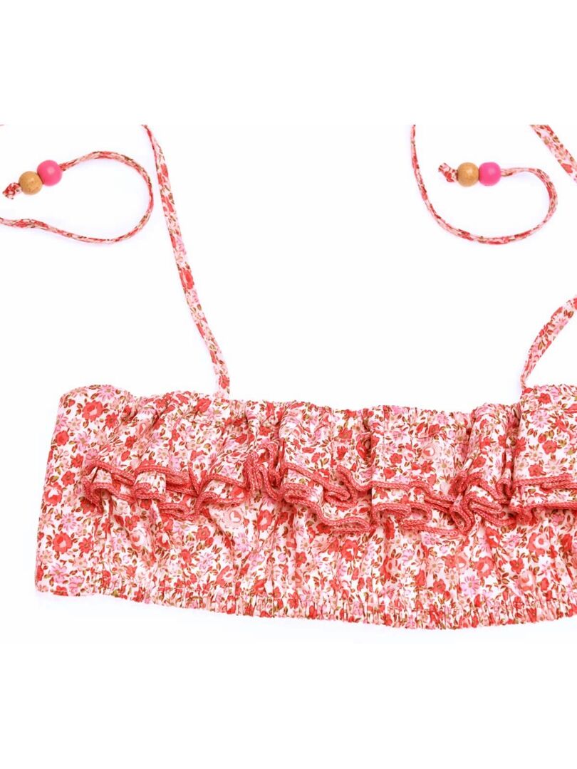 Maillot De Bain 2 Pièces Fille - Motif Floral - Taille 3-16 Ans - Tankini Réglable
