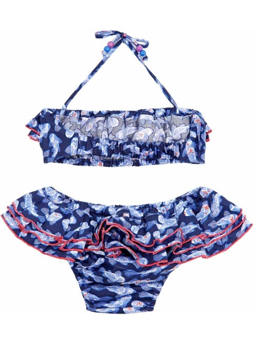 Maillot de Bain 2 Pièces   imprimé Poissons Koi   SWAN - La Faute à Voltaire - Kiabi