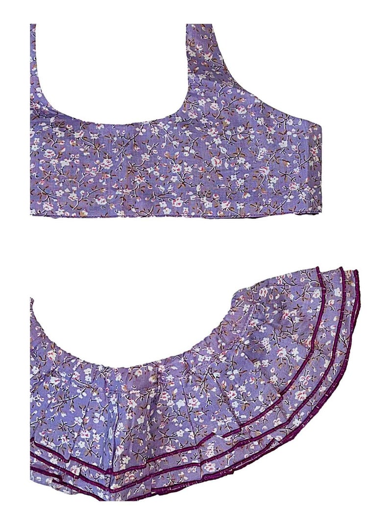 Maillot de Bain 2 Pièces Liberty     BIKINI - La Faute à Voltaire Violet - Kiabi