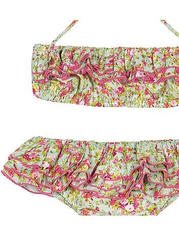 Maillot de Bain 2 Pièces Liberty pièceà Volants SWAN - La Faute à Voltaire